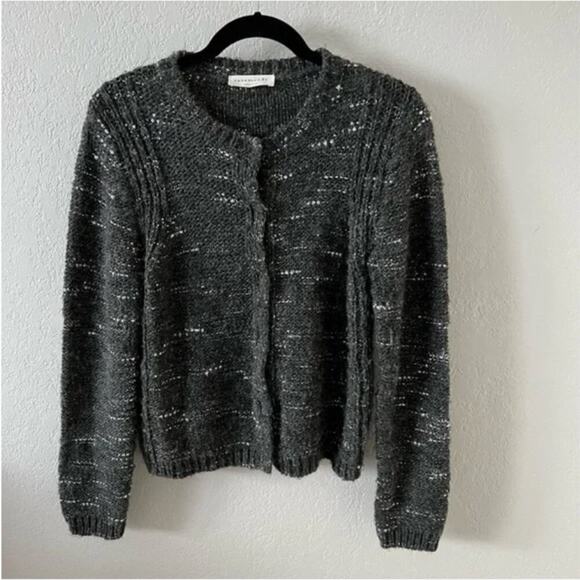 Rosemunde Copenhagen Grey Metallic Knit Cardigan - Picture 1 of 6